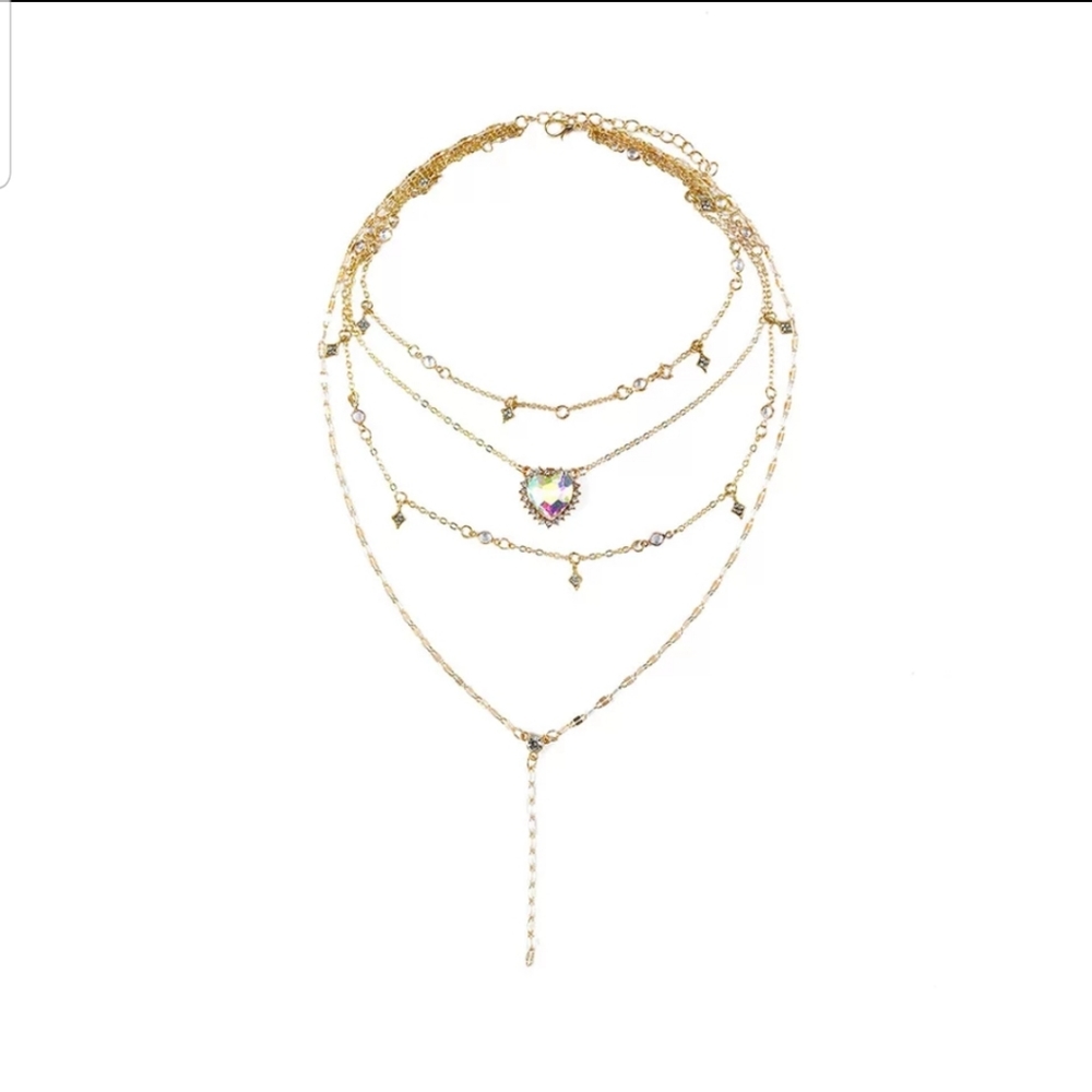 *Sasha* Layered Heart Necklace - Picture 4 of 7